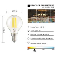 Maotopcom 4W G45 Dimmable Candelabra Led Bulb, 2700K Warm White 400Lm, E14 Base Lamp, G45 Clear Glass Globe Bulb, 40W Incandescent Replacement, Ac110V, Pack Of 4