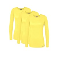 Sivvan Scrubs For Women - Long Sleeve Comfort Underscrub Tee 3-Pack - S85003 - Citron - S