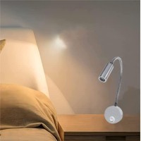 Zerodis Led Bed Lamp, Minimalist Led Bed Reading Working Light Lamp Dimmable Touch Switch Headboard Wall With Flexible Gooseneck For Headboards, Home Office, Studio, Hotels(3W Warm White)