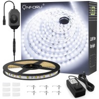 Onforu White Led Strip Lights, 32.8Ft 6000K Super Bright Dimmable Tape Light Kit, 600 Leds Daylight Christmas Rope Light, 12V Flexible Strip Lighting For Mirror, Under Cabinet, Home, Bedroom