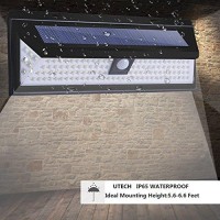 Utech 118 High Bright Solar Led Lights, Solar Powered Motion Sensor Lamp Waterproof & Wire Free Wall Lights For Outside Doors, Garden, Pathway, Garage, Step And Backyard Lighting (1)