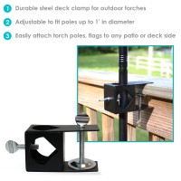 Sunnydaze Deck Clamp - Outdoor Torch Mount Holder - Set Of 2