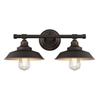 Westinghouse Lighting 6354800 Iron Hill Two Light Indoor Wall Fixture, 2, Black