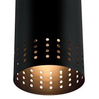 Westinghouse 6356600 Contemporary One-Light Adjustable Perforated Cylindrical Metal Shade, Black Finish Mini Pendant