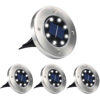 Aogist 4 Packs Solar Ground Lights,8 Led Garden Lights Patio Disk Lights In-Ground Outdoor Landscape Lighting For Lawn Patio Pathway Yard Deck Walkway