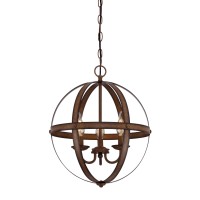 Westinghouse Lighting 6353600 Stella Mira Three-Light Pendant, Barnwood