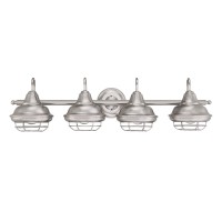 Designers Impressions Charleston Satin Nickel 4 Light Wall Sconce/Bathroom Fixture: 10015