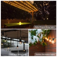 Simba Lighting String Light Outdoor Globe G40 Replacement Bulb 5W E12 Candelabra Base C7 Socket For Patio, Caf