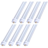 Jomitop T8 8Ft Led Tube Light Bulb 65W Dual Row Single Pin Fa8 Base,270 Degree 7800Lm, 6000K Cold White, 8 Foot Double Side (150W Led Fluorescent Bulbs Replacement),Dual-Ended Power Ac 85-277V 8 Pack