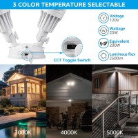 Leonlite Dusk To Dawn Led Security Lights, Adjustable Dual-Head Flood Light Outdoor With Photocell, 20W(150W Equiv.), Wet Location, Etl Listed, 3000K Warm White, Aluminum Housing, Bronze