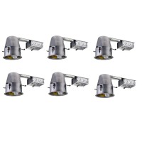 4 Inch Icat Remodel Housing, 120V, Gu10 Socket, Led Gu10 8W Max 6 Pack