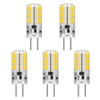 Gy6.35 G6.35 Bi-Pin Base Led Bulb 4Watt Ac Dc 12V Silica Gel Crystal Daylight White 6000K Landscape Lighting,Jc Type, Equivalent 25W- 30W Q35/Cl/T4 Halogen Bulbs (5-Pack)