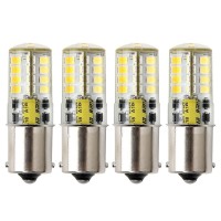 Led Ba15S Bulb 12V Ac/Dc 1156 1141 S8 Single Contact Base, Waterproof Lamp, 5 Watt Cool White 6000K 500Lm For Boat, Rv, Auto Car, Outdoor Landscape Lighting Etc (Pack Of 4)