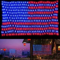 Miniao American Flag Light, 420 Super Bright Leds Net Light Waterproof Us For Independence Day July 4Th, Yard, Garden Patio Yard Holiday Decoration