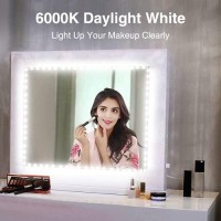 Onforu White Led Strip Lights, 16.4Ft Dimmable Led Light Strip, 6000K Bright Daylight White Tape Light, 5M 12V Ribbon Light, 300 Leds Flexible Vanity Mirror Light For Under Cabinet, Bedroom, Kitchen