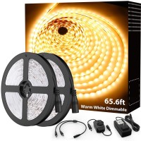 Onforu Warm White Led Strip Lights, 656Ft 3000K Dimmable Ledtape Light, 20M Bright 1200 Leds 2835 Flexible Ribbon Light, 12V Adhesive Rope Lights For Kitchen, Under Cabinet, Bedroom