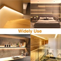 Warm Led Strip Lights,Onforu16.4Ft Dimmable Strip Lighting,3000K 5M 12V Tape Light, 2835 Leds Flexible Warm White Rope Light For Home,Kitchen,Under Cabinet,Bedroom,Non-Waterproof