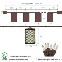 Niosta Lantern String Lights, Assembly-Free Waterproof Connectable Plug In Ul Listed Iron Decorative Japanese Lanterns For Bedroom Patio Indoor Outdoor Use, 9Ft 10 Lights