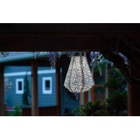 Allsop 32025 Led Outdoor Solar Lantern 11X10 Soji Stella Prism Pearl