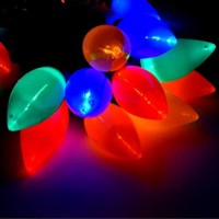 Holiday Essence C9 Led Christmas String Lights, Multi Colored Bulbs, Green Wire, For Indoor And Outdoor Decorative Use - 25 Count, Ul Listed