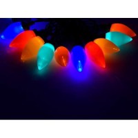 Holiday Essence C9 Led Christmas String Lights, Multi Colored Bulbs, Green Wire, For Indoor And Outdoor Decorative Use - 25 Count, Ul Listed