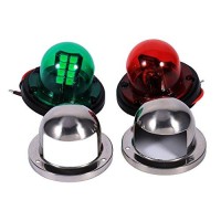 Keenso Boat Navigation Lights, 12V Stainless Bow Lights Marine Boat Yacht Light Led Red Green Sailing Signal Lights For Boats