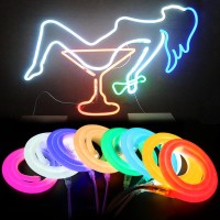 Xunata 3.3Ft Led Neon Rope Light, Dc 12V 2835 Round Tube Flexible 360 Degree Led Neon Strip Lights, 120 Units Led Waterproof Neon Rope Light For Decoration(Warm White)