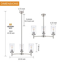 Vinluz 3 Lights Modern Chandeliers Metal Light Fixtures Ceiling Brushed Nickel Industrial Pendant Lighting For Dinging Room Livi