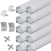 Starlandled 10-Pack 6.6Ft/2 Meter Led Aluminum Channel V-Shape, Led Profile With End Caps And Mounting Clips For Led Strip Light Mounting