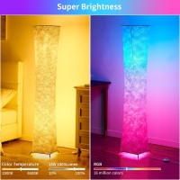 Chiphy Floor Lamp 61 Tall Lamps 7 Colors Changing And Dimmable Rgb Led Bulbs Remote Control And White Fabric Shade Cool Fo