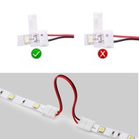 2 Pin 10Mm Led Connector Kit For Single Color 5050 Led Strip Lights Connector Free Welding To Controller (10Mm Single Color)