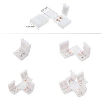 2 Pin 10Mm Led Connector Kit For Single Color 5050 Led Strip Lights Connector Free Welding To Controller (10Mm Single Color)