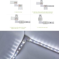 2 Pin 10Mm Led Connector Kit For Single Color 5050 Led Strip Lights Connector Free Welding To Controller (10Mm Single Color)