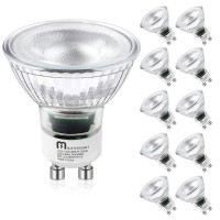 Mastery Mart Gu10 Led Light Bulbs, Dimmable 5000K Daylight White 5.5W (50 Watt Equivalent), Full Glass Cover Reflector, 25000 Hours, Ul Listed, Energy Star Certified (Pack Of 10)