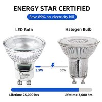 Mastery Mart Gu10 Led Light Bulbs, Dimmable 5000K Daylight White 5.5W (50 Watt Equivalent), Full Glass Cover Reflector, 25000 Hours, Ul Listed, Energy Star Certified (Pack Of 10)