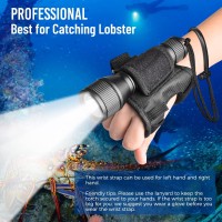 Orcatorch D550 Dive Light 1000 Lumens Scuba Diving Flashlight 3 Modes Ip68 Waterproof Underwater Lights Night Dive Submarine Torch With Wrist Mount For Outdoor Exploration Under Water Sports