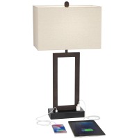 360 Lighting Todd Modern Minimalist Table Lamp With Usb And Ac Power Outlet In Base 30