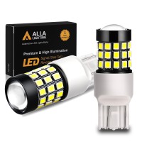 Alla Lighting T20 7443 7440 Led Strobe Flashing Brake Lights Bulbs, 6000K Xenon White Super Bright 2835 Smd 12V Dual Filament Blinking Stop Lights For Cars, Trucks 7441 7444 7442