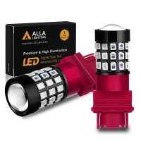 Alla Lighting Upgraded Version T25 3156 3157 Led Strobe Brake Lights Bulbs, Red Flashing Stop Lamp 3057K 4057K 3457 4114 4157Kx 3157Kk 3157Kx 3155 Super Bright 2835-Smd 12V