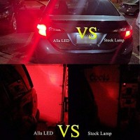 Alla Lighting Upgraded Version T25 3156 3157 Led Strobe Brake Lights Bulbs, Red Flashing Stop Lamp 3057K 4057K 3457 4114 4157Kx 3157Kk 3157Kx 3155 Super Bright 2835-Smd 12V