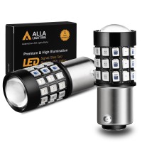 Alla Lighting Bay15D 2057 1157 Led Strobe Brake Lights Bulbs, Pure Red 7528 1154 3496 Flashing Stop Lamps Dual Filament 12V For Cars, Trucks, Motorcycles, Trailers