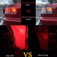 Alla Lighting Bay15D 2057 1157 Led Strobe Brake Lights Bulbs, Pure Red 7528 1154 3496 Flashing Stop Lamps Dual Filament 12V For Cars, Trucks, Motorcycles, Trailers