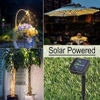 Soltuus Solar Fairy String Lights Outdoor, Multi Strand 180 Leds Watering Can Light, Waterproof Solar Powered Waterfall Lights, Warm White Firefly Bunch Lights