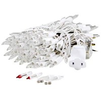 Holiday Joy - Clear White Mini String Lights On White Wire For Christmas Tree Lights - Indoor/Outdoor (100 Lights)