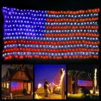 Twinkle Star American Flag Patriotic Lights (Super Larger & Safer), Outdoor Lighted Usa Light String Waterproof Hanging Ornaments For Independence Day, July 4Th, National Memorial Day