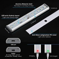 Led Motion Sensor Cabinet Light,Under Counter Closet Lighting, Wireless Usb Rechargeable 10-Led Kitchen Lights,Battery Powered Operated Light, Stick On Lights For Wardrobe,Cabinet,Cupboard (3Pack)