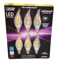 Feit Electric Led Chandelier Bulbs 40W 6 Pack Soft White, 6Count