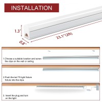 Kihung 8 Pack Led Shop Light Fixture 2Ft 6500K 10W 1100Lm T5 Super Bright White Led Tube Strip For Garage Workshop Ceiling U