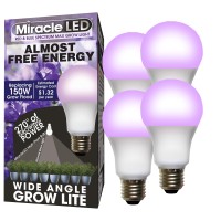 Miracleled Almost Free Energy Red & Blue Spectrum Wide Angle Starter Grow Light Replacing 150W (4 Pack)