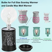 25 Watt Wax Warmer Bulbs,E12 Base Type G Light Bulbs For Full Size Scentsy Warmer,120V G16 1/2 Clear Light Bulbs For Candle Lamp,Dimmable,2700K Warm White,6 Pack